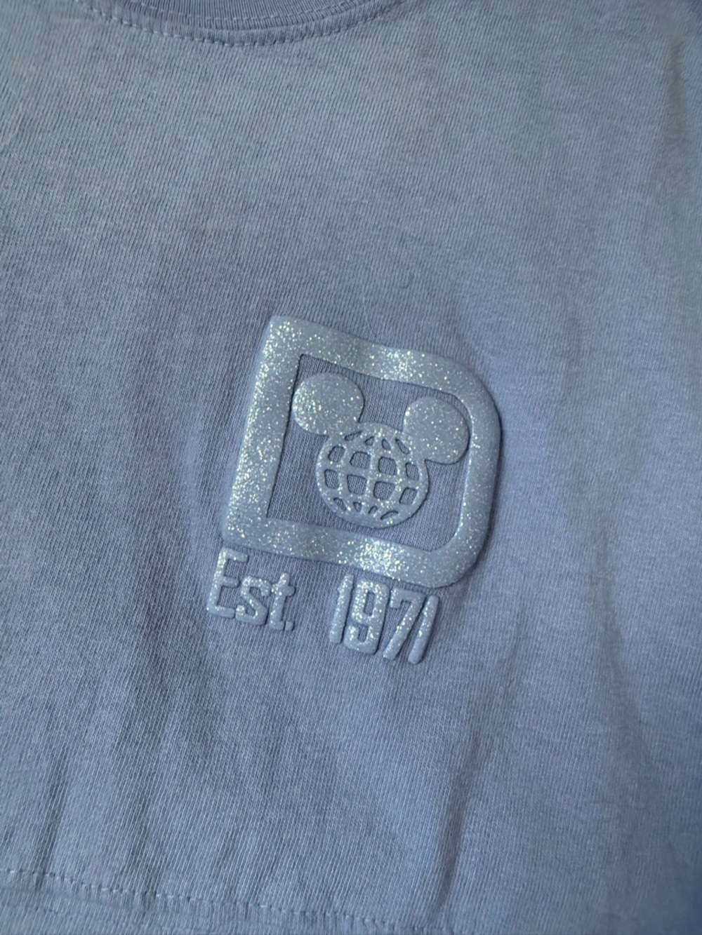Disney Parks XS Lilac Spirit Jersey Walt Disney World Glitter Logos - Picture 2 of 5